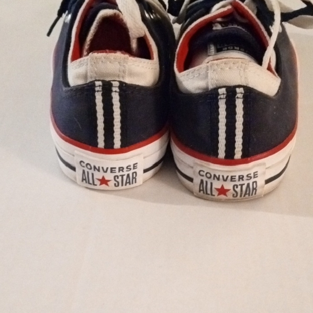 Converse Women's Size 7 All Star Red White Blue  Double Tongue - Picture 4 of 13